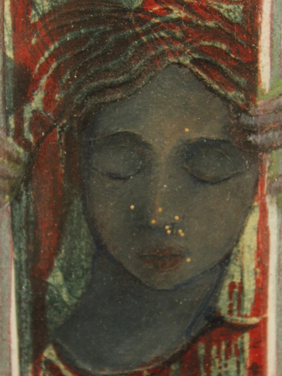 Gesigneerde grafisch werk 'Face à Face I' van Christiane Frenay