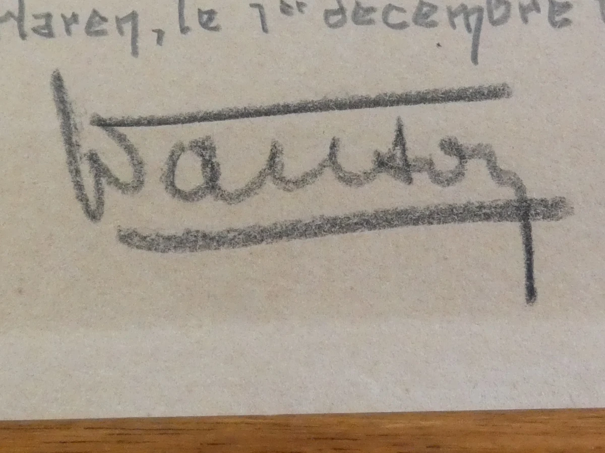 Ingelijste aquatint van Roger Hebbelinck, met zegel en handtekening
