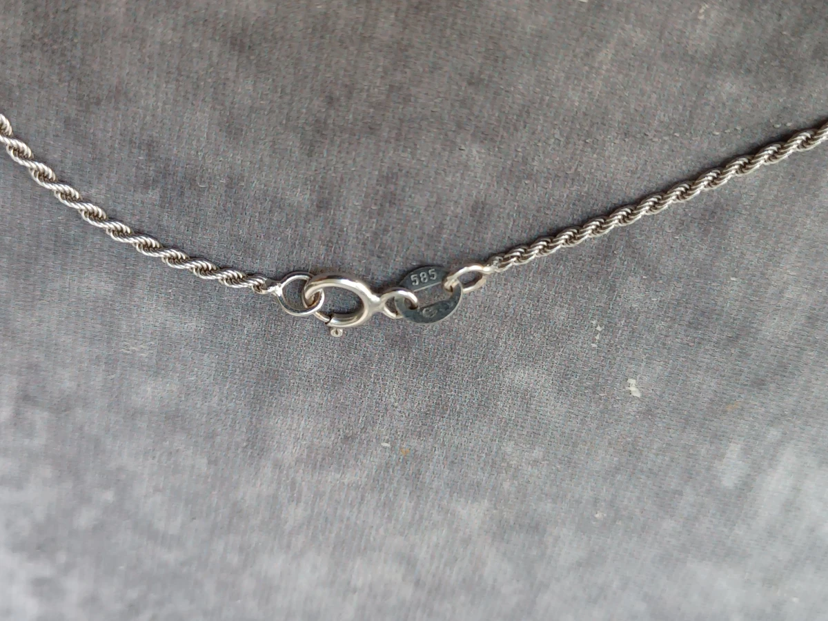 Prachtige 14 karaat witgouden gordelketting "Rope Chain"