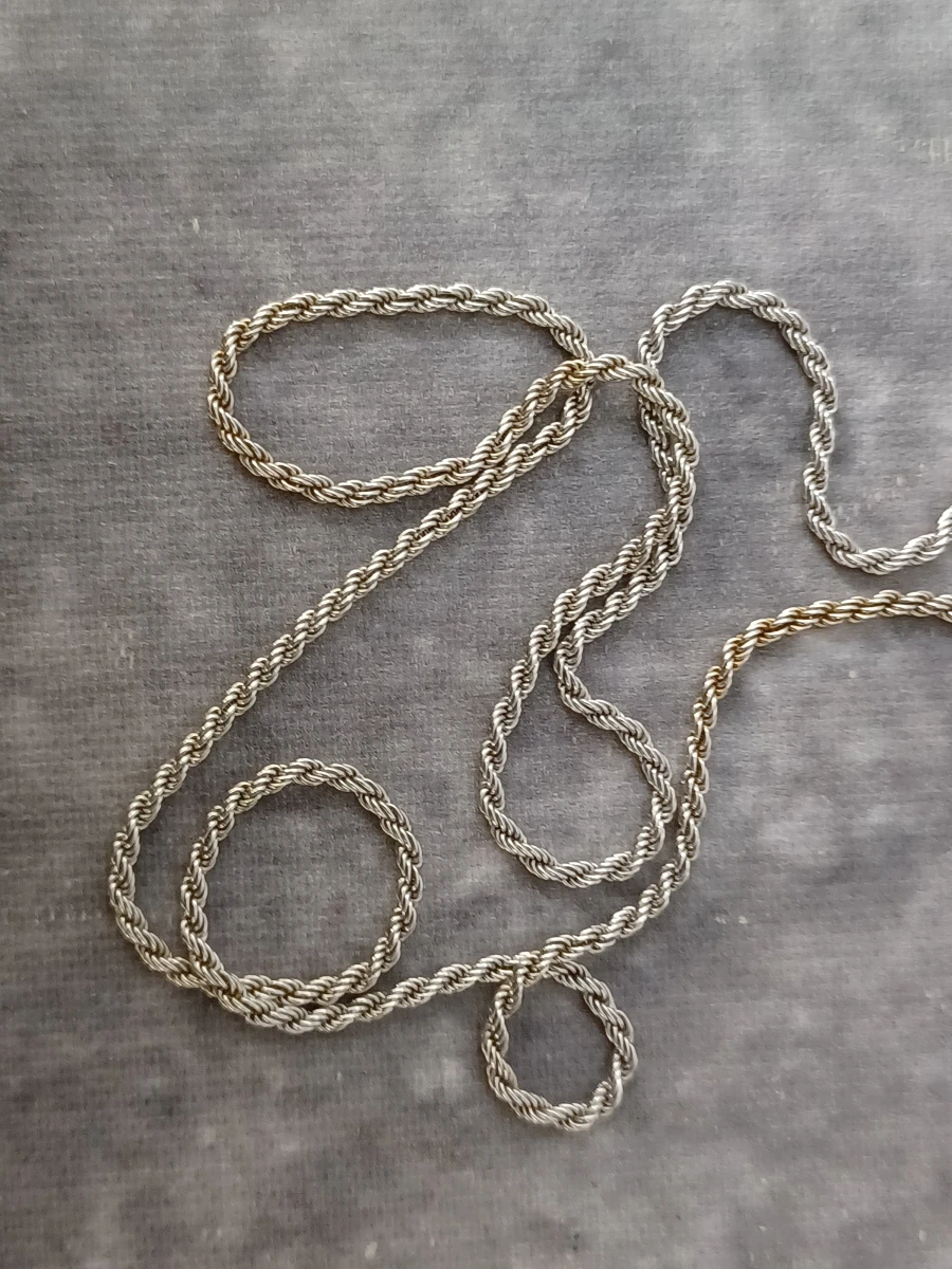 Prachtige 14 karaat witgouden gordelketting "Rope Chain"