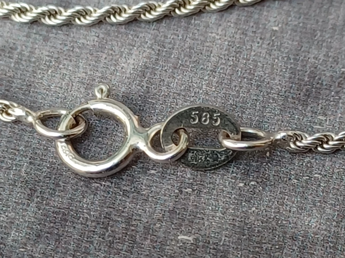 Prachtige 14 karaat witgouden gordelketting "Rope Chain"