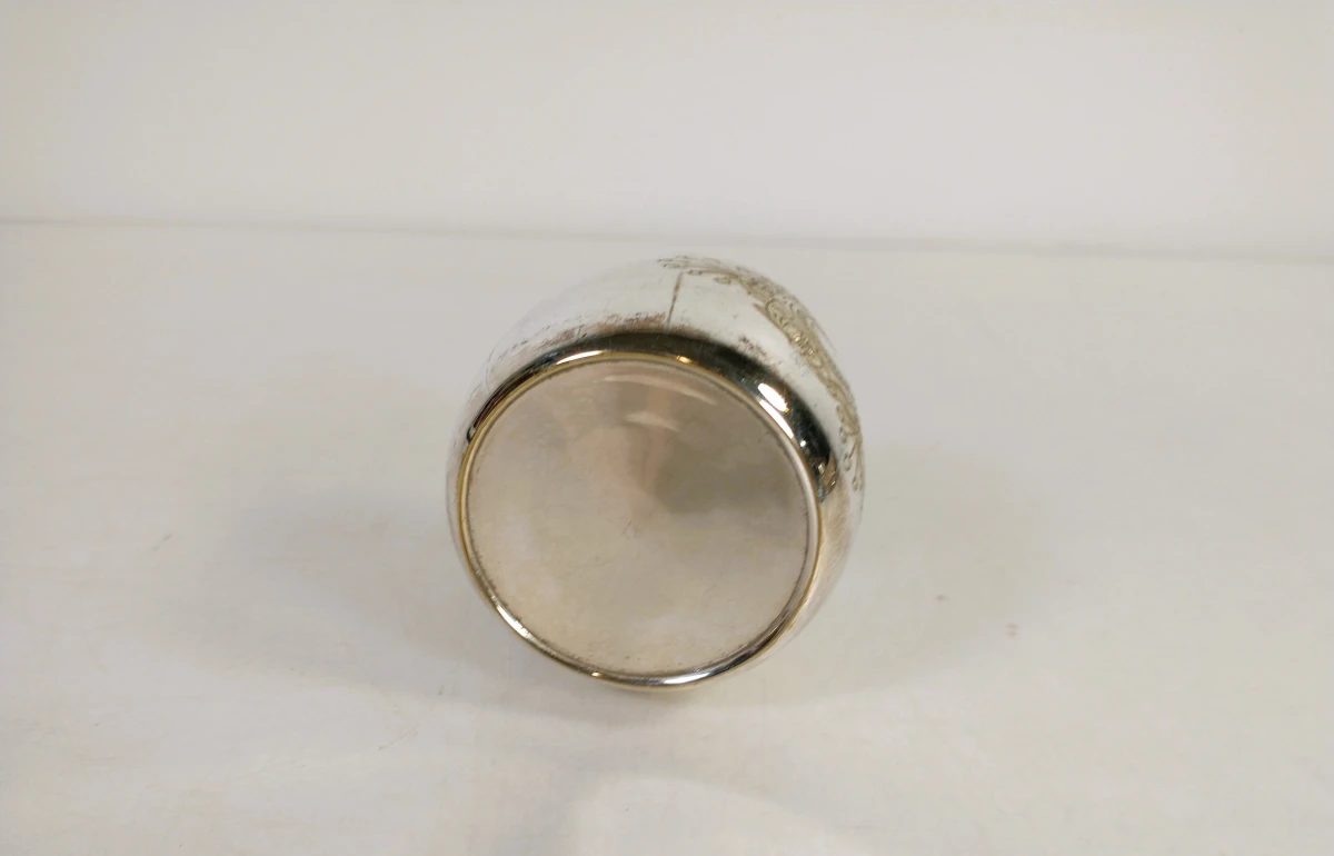 Antiek zilveren en verzilverd theeservies met schaal en accessoires - foto 7
