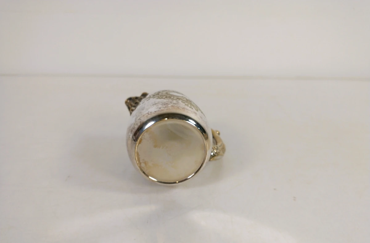Antiek zilveren en verzilverd theeservies met schaal en accessoires - foto 9