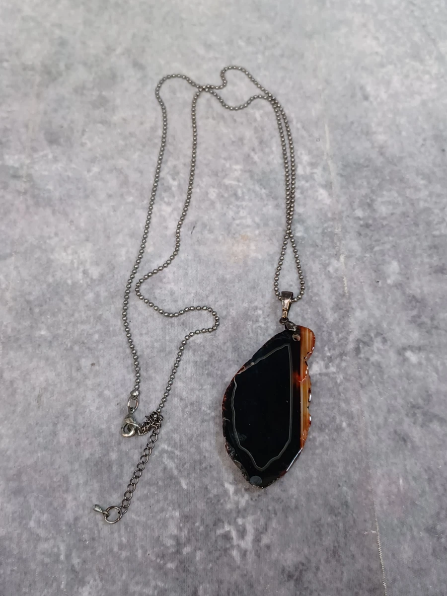 Sieradenset met lange ketting met agaat hanger, Tijgeroog armband en losse stenen