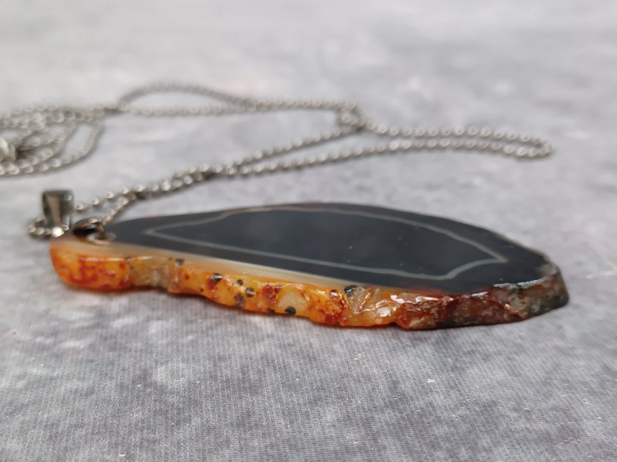 Sieradenset met lange ketting met agaat hanger, Tijgeroog armband en losse stenen
