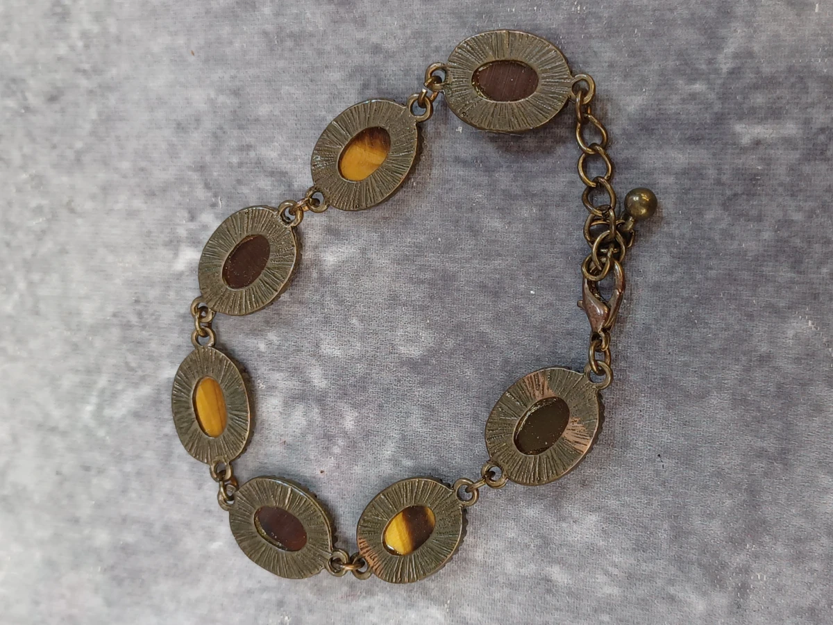 Sieradenset met lange ketting met agaat hanger, Tijgeroog armband en losse stenen