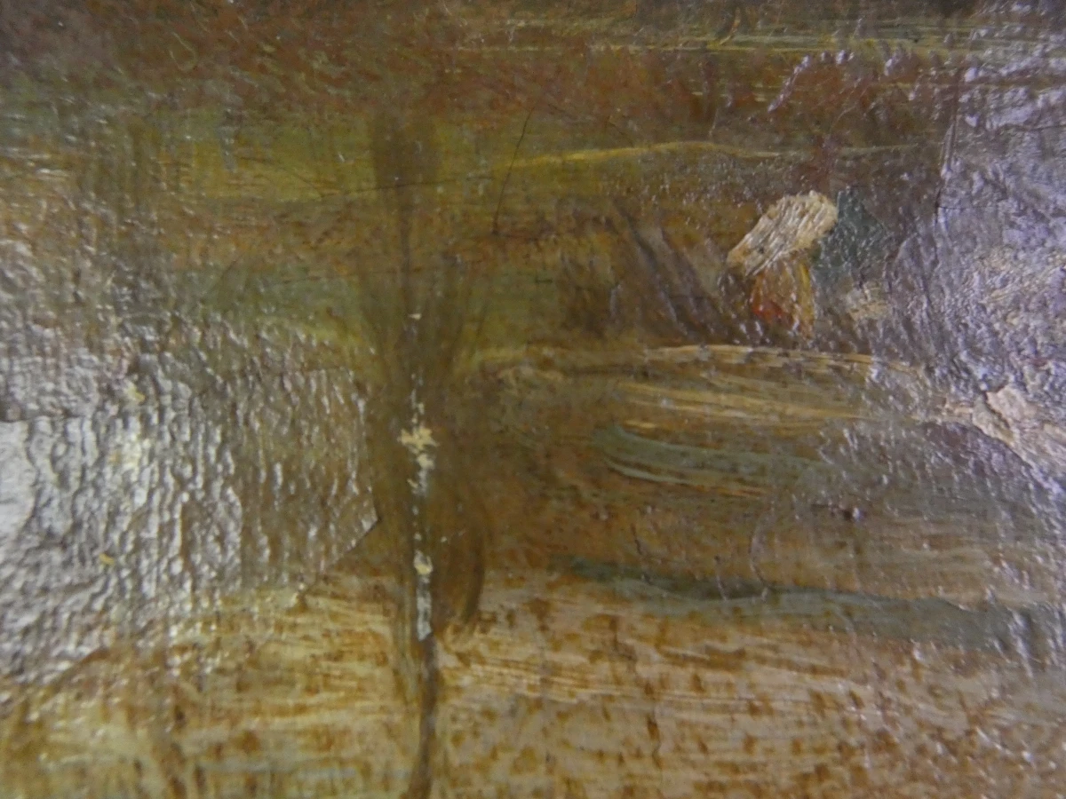 Olieverfschilderij winterlandschap - gesigneerd