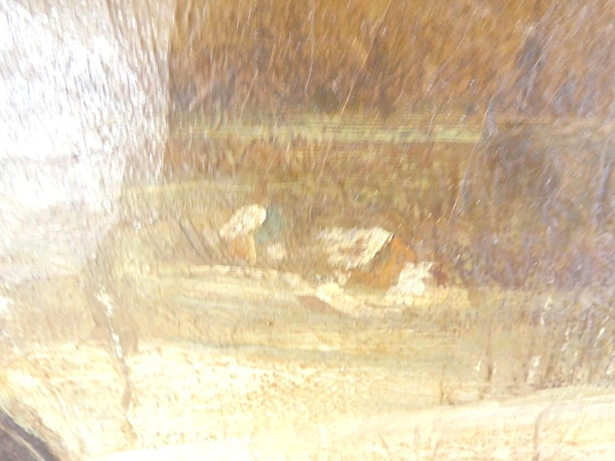 Olieverfschilderij winterlandschap - gesigneerd