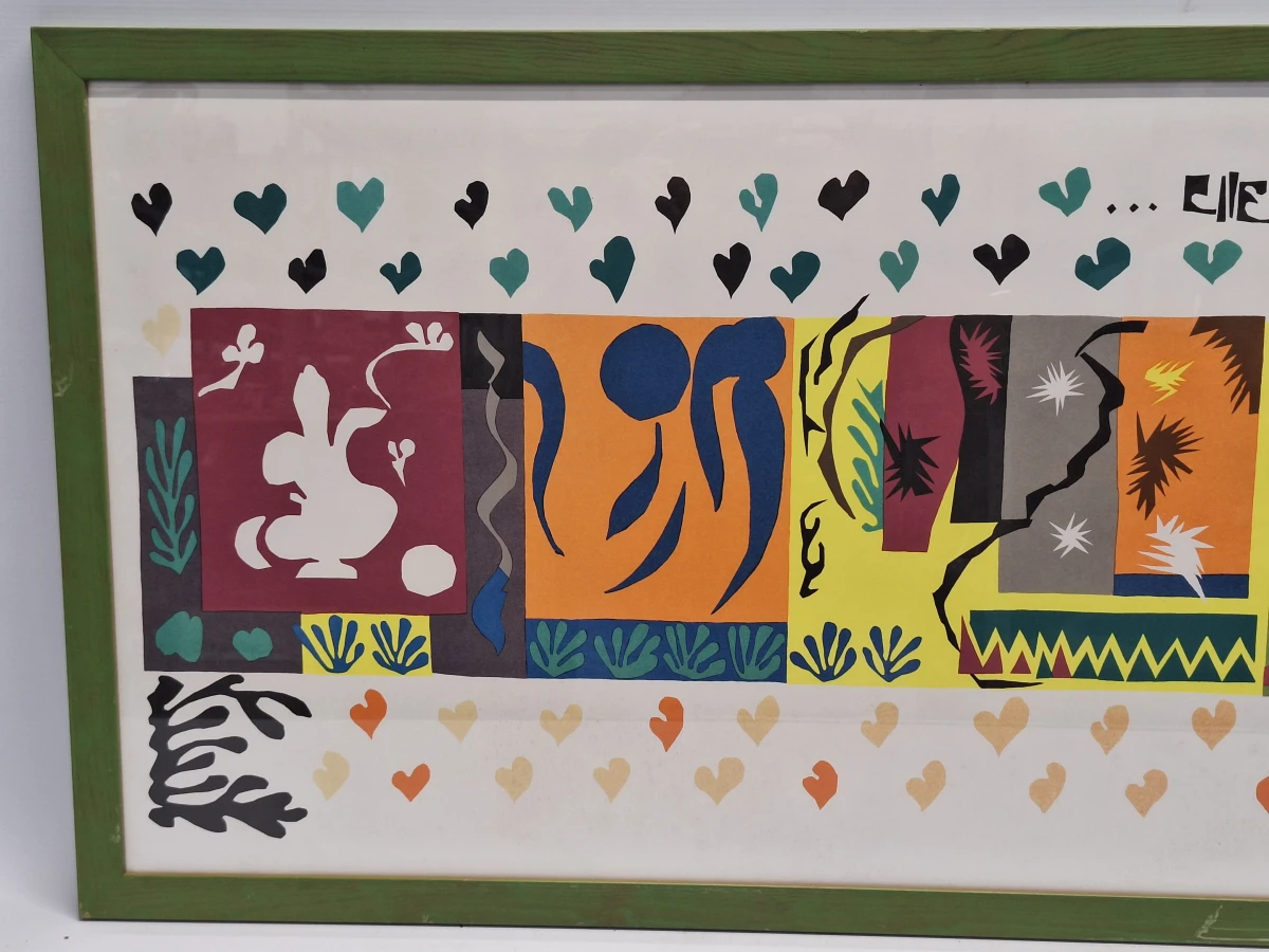 "Les Mille et Une Nuits" (Juin 50) - ingelijste kleurenlithografie naar de beroemde papiers découpés - Henri Matisse