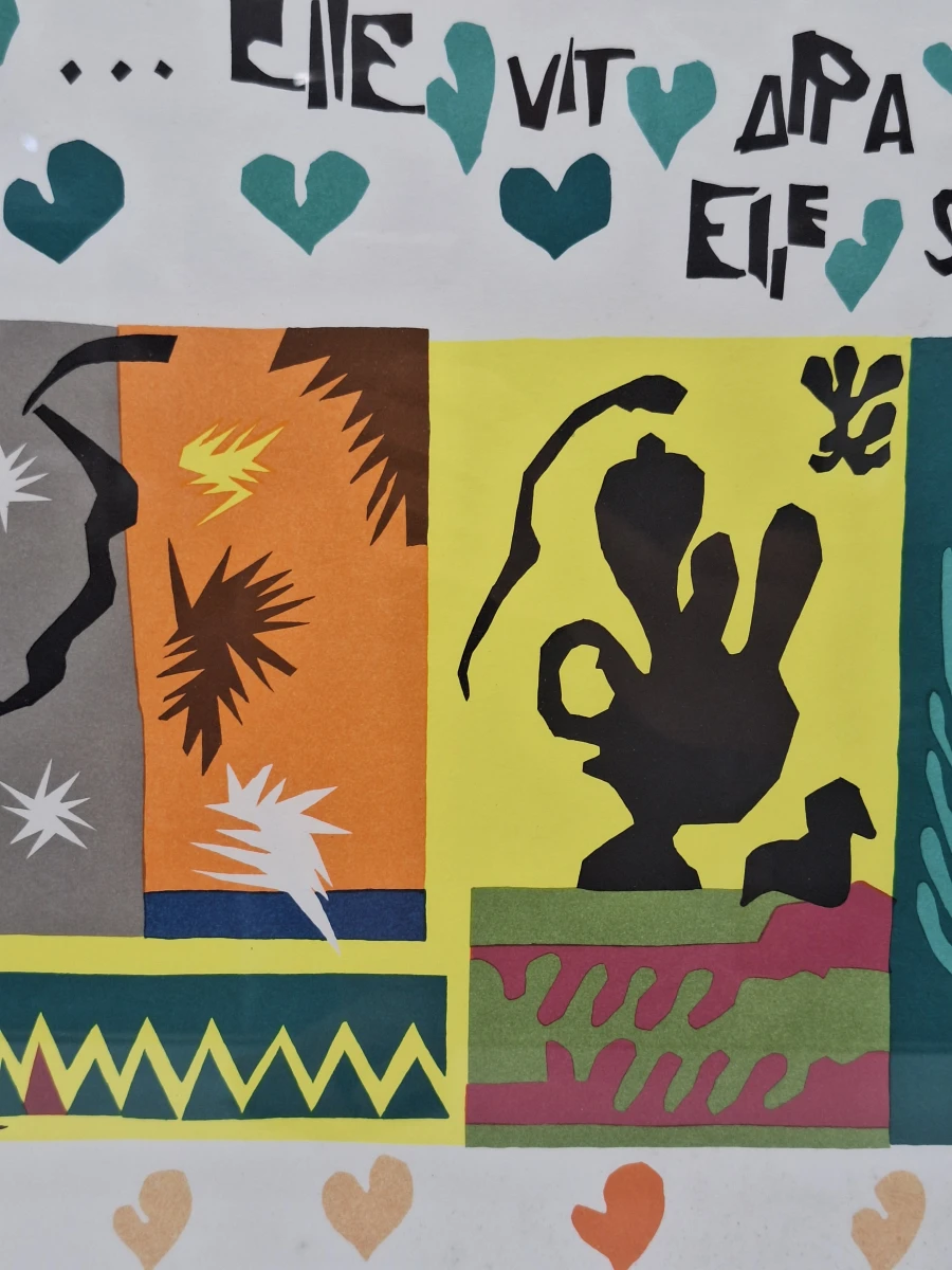 "Les Mille et Une Nuits" (Juin 50) - ingelijste kleurenlithografie naar de beroemde papiers découpés - Henri Matisse