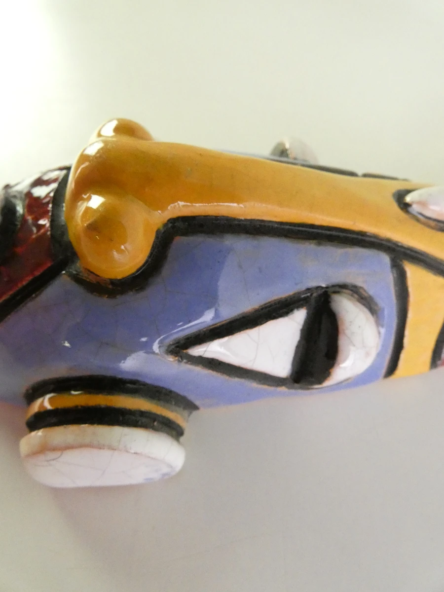 3 keramische Afrikaanse maskers