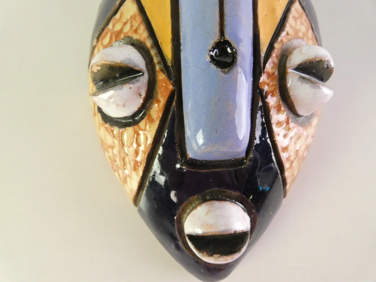 3 keramische Afrikaanse maskers