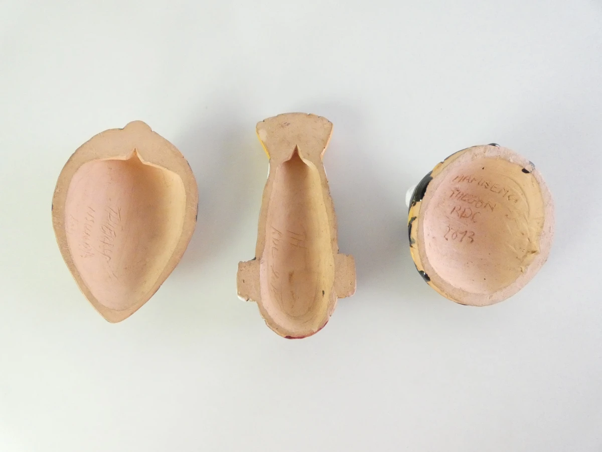 3 keramische Afrikaanse maskers