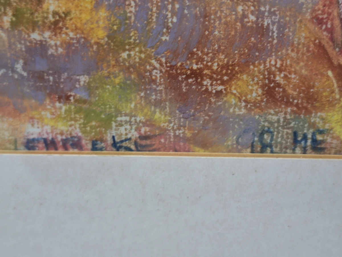 Pasteltekening "Lembeke", boslandschap (1998) - Marie-Madeleine Eyland-Legrain