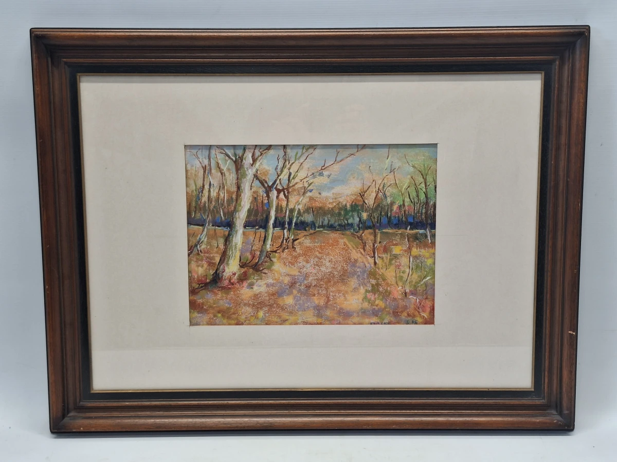 Pasteltekening "Lembeke", boslandschap (1998) - Marie-Madeleine Eyland-Legrain