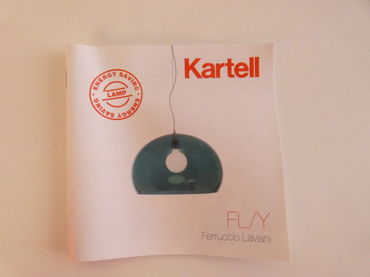 Oranje hanglamp Kartell Fly design Fermuccio Laviani