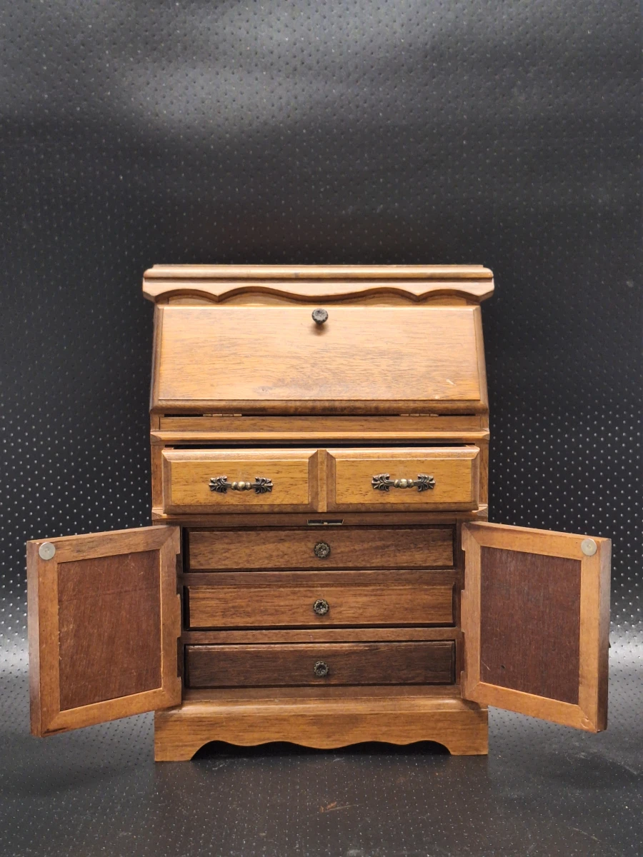 Charmant vintage sieradenkastje in secretaresse-stijl – Praktisch en decoratief