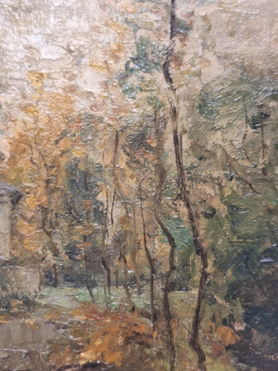 Impressionistisch herfstlandschap met landhuis - Olieverf op paneel - Clément De Porre (1874–1947)
