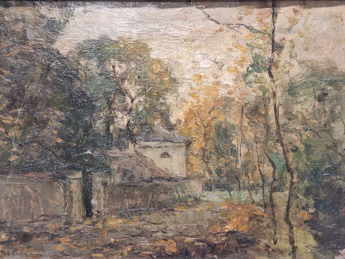 Impressionistisch herfstlandschap met landhuis - Olieverf op paneel - Clément De Porre (1874–1947)