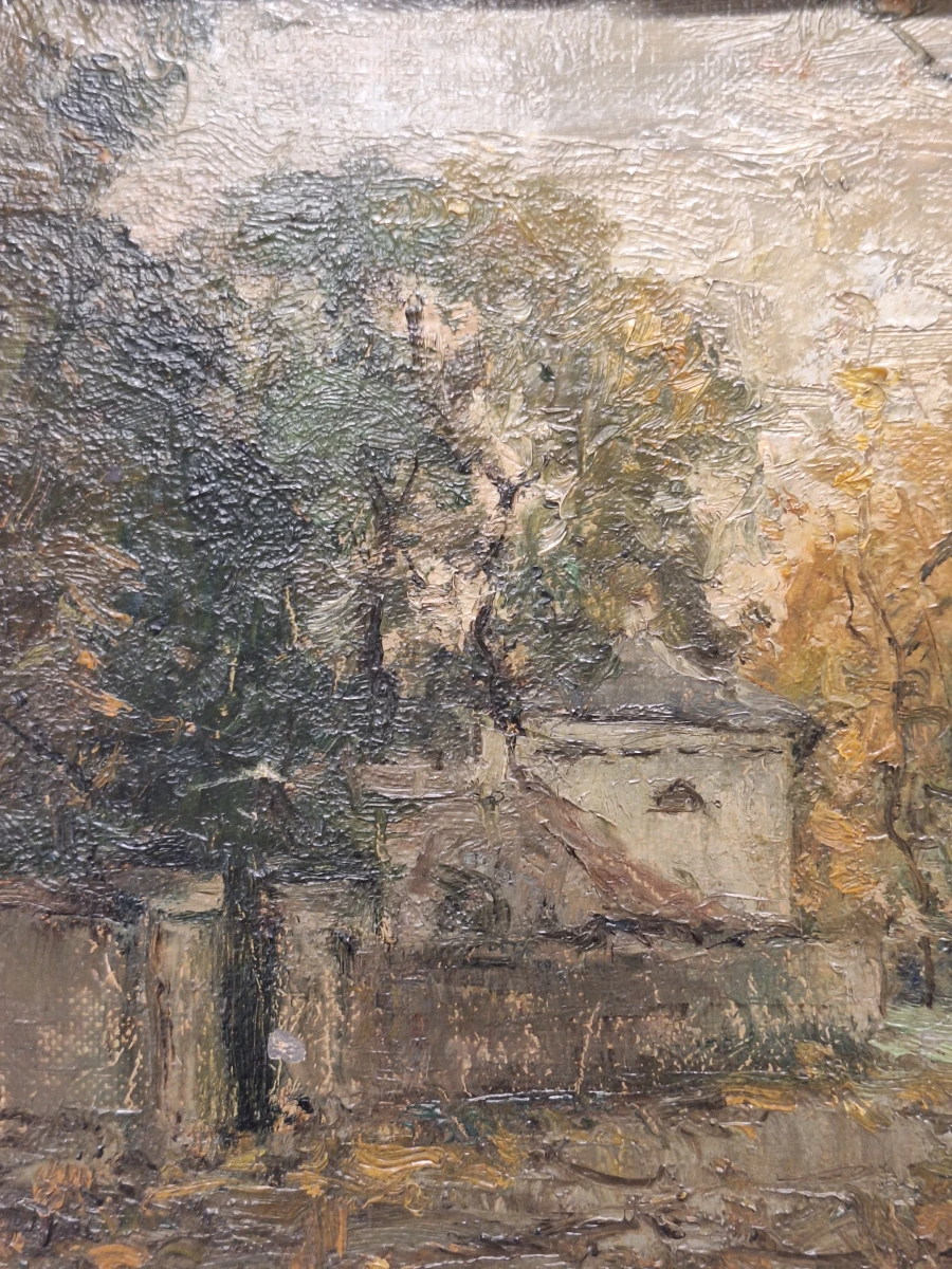 Impressionistisch herfstlandschap met landhuis - Olieverf op paneel - Clément De Porre (1874–1947)