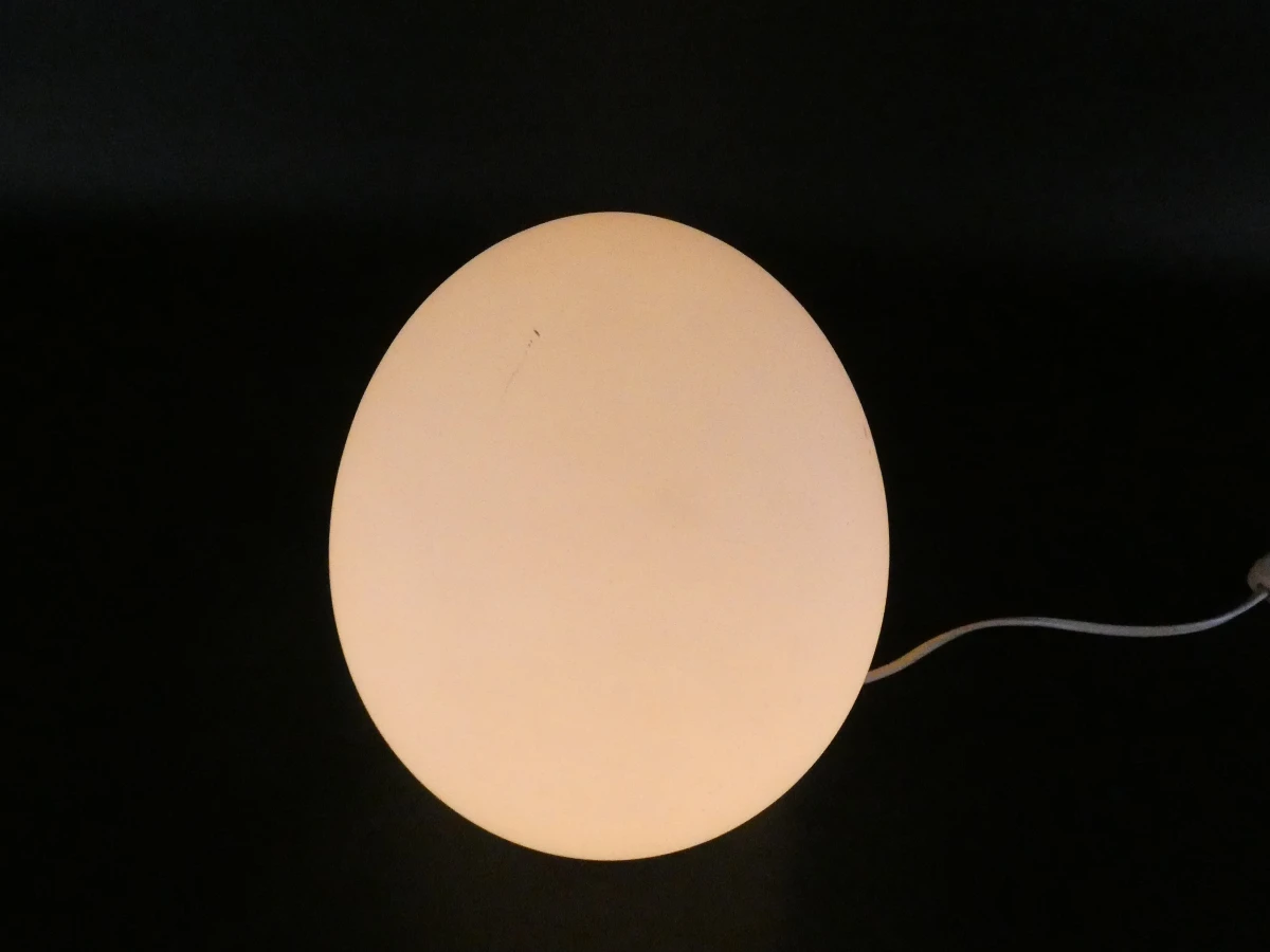 Witte eivormige tafellamp