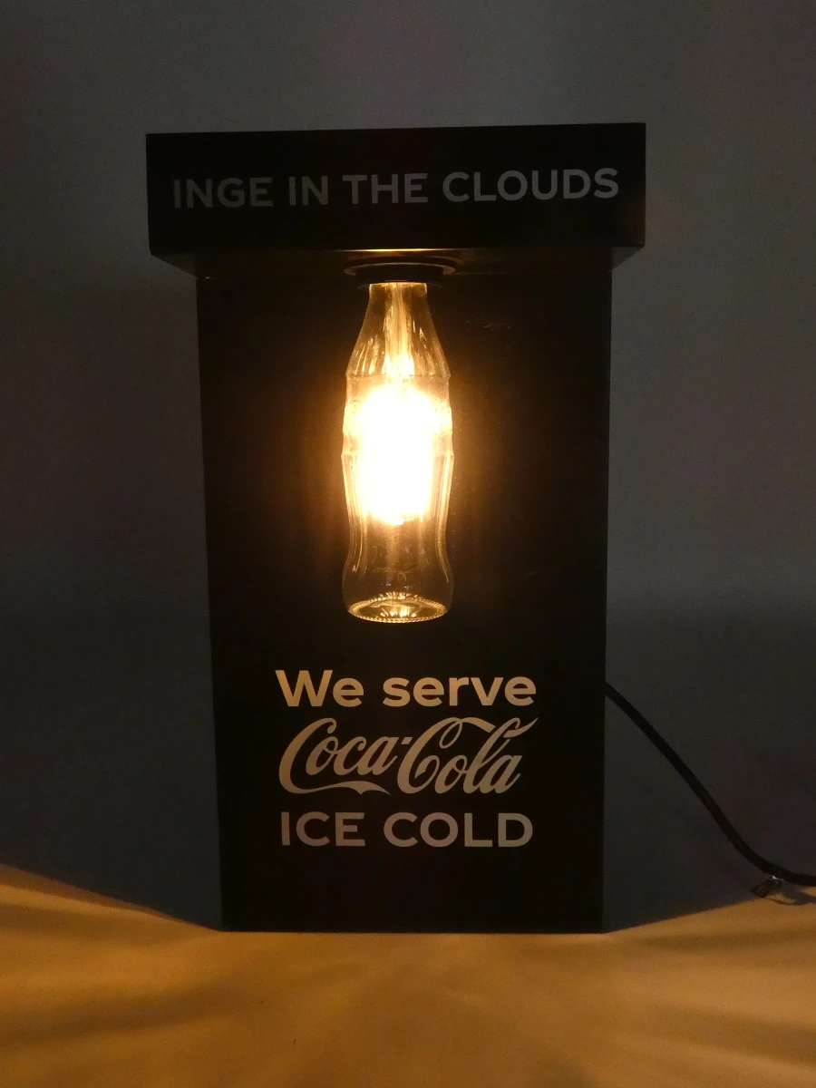 Vintage Coca-Cola wandlamp met flesvormige lamp