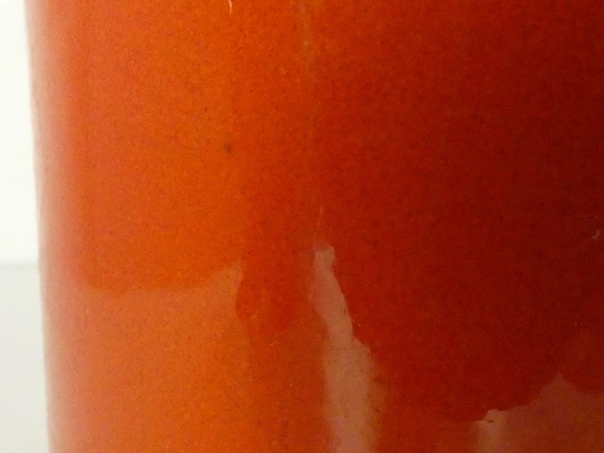 Oranje keramische koffiekan met 6 kopjes - Italië