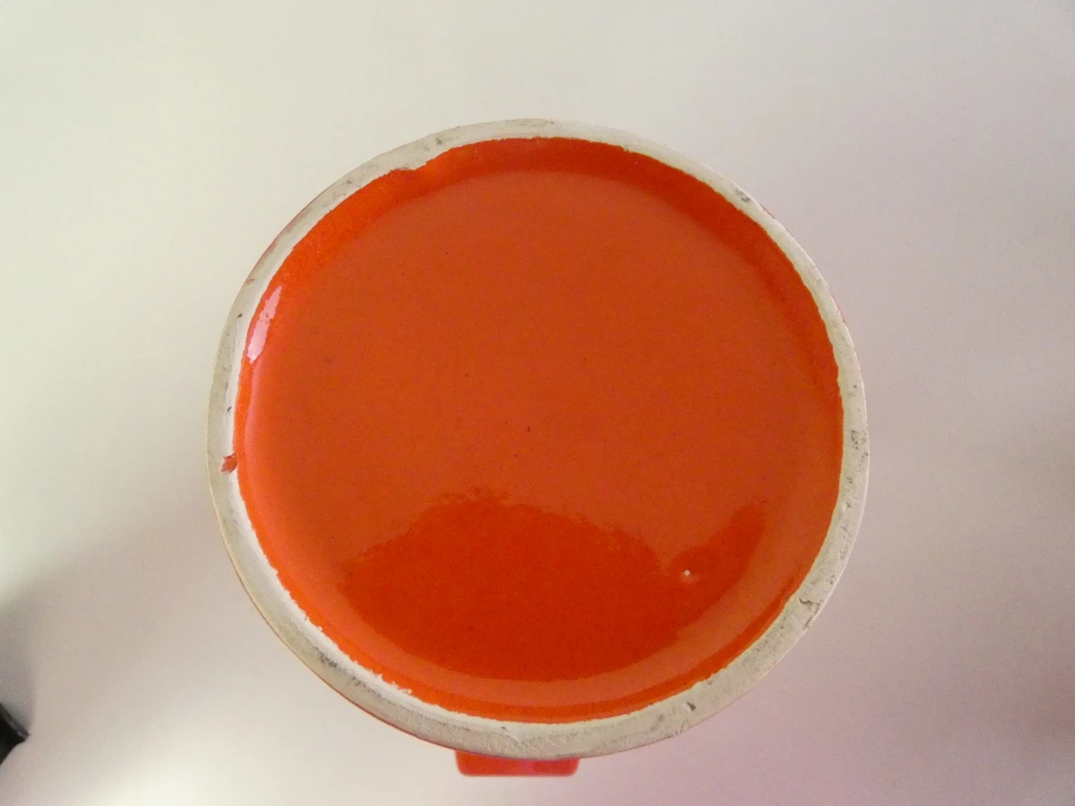 Oranje keramische koffiekan met 6 kopjes - Italië