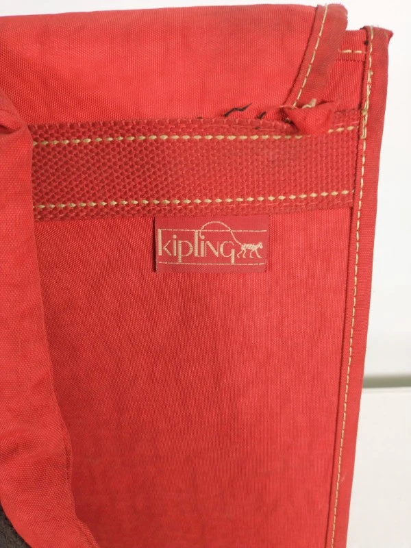 Kipling rugzak/schooltas in rood met etui en 6 aapjes-sleutelhangers