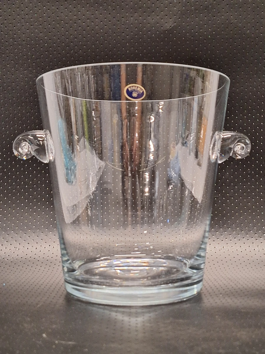 Stijlvolle Champagne-/Cocktailset – Verzilverd Cristofle Gallia dienblad, Bohemia kristallen ijsemmer en 6 elegante champagneglazen