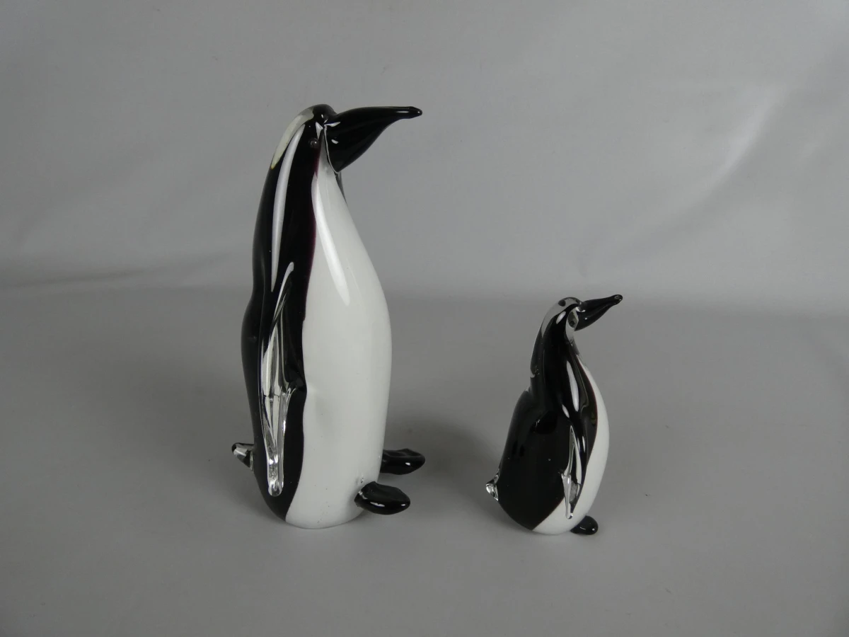 Set van twee glazen pinguïns