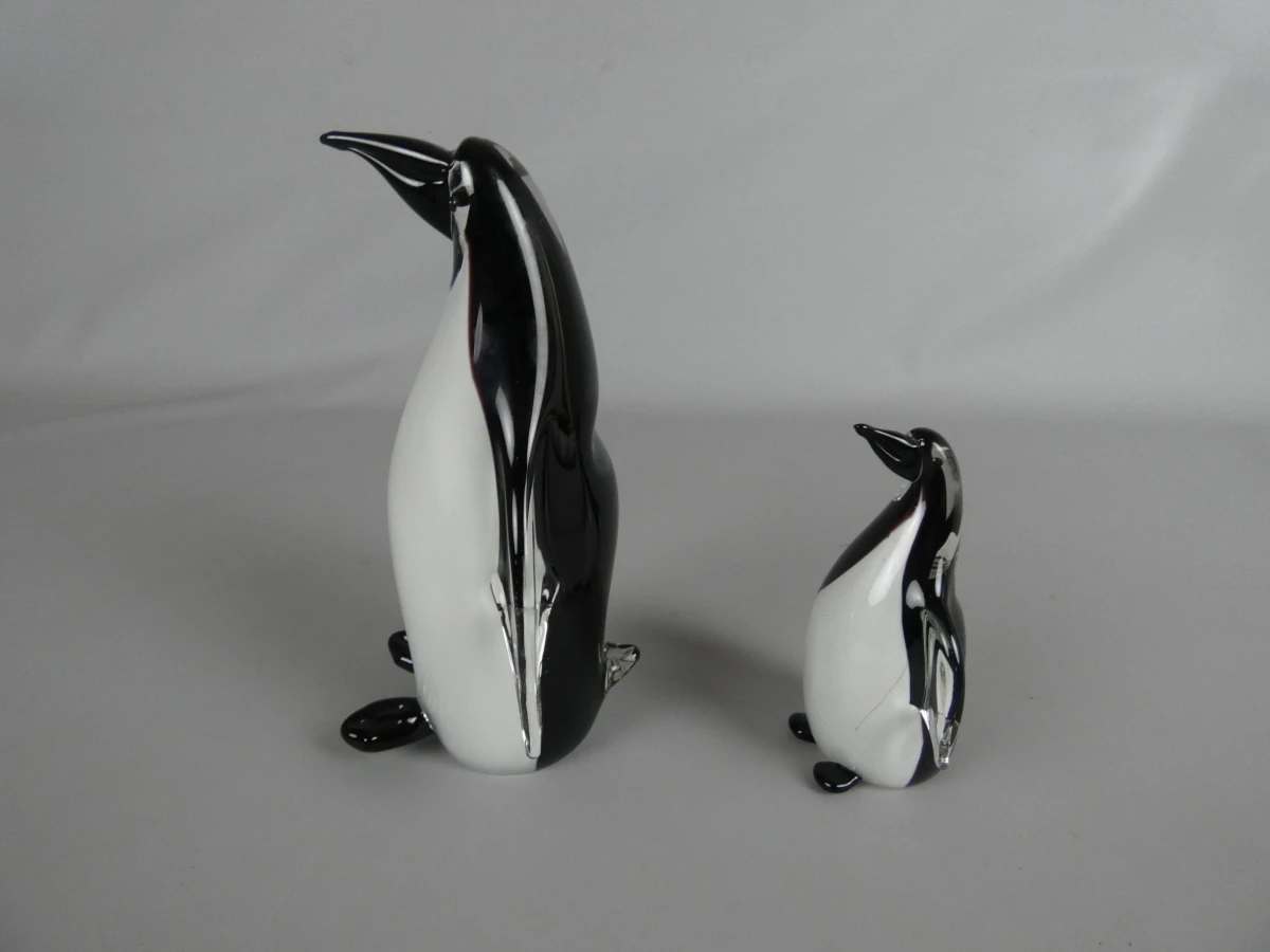 Set van twee glazen pinguïns