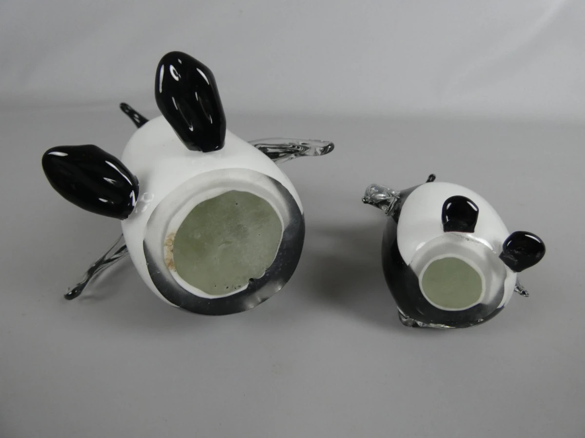 Set van twee glazen pinguïns