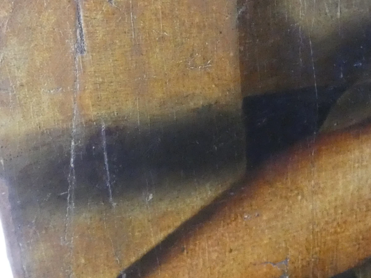 Oude decoupage vrouwelijk naakt op doek