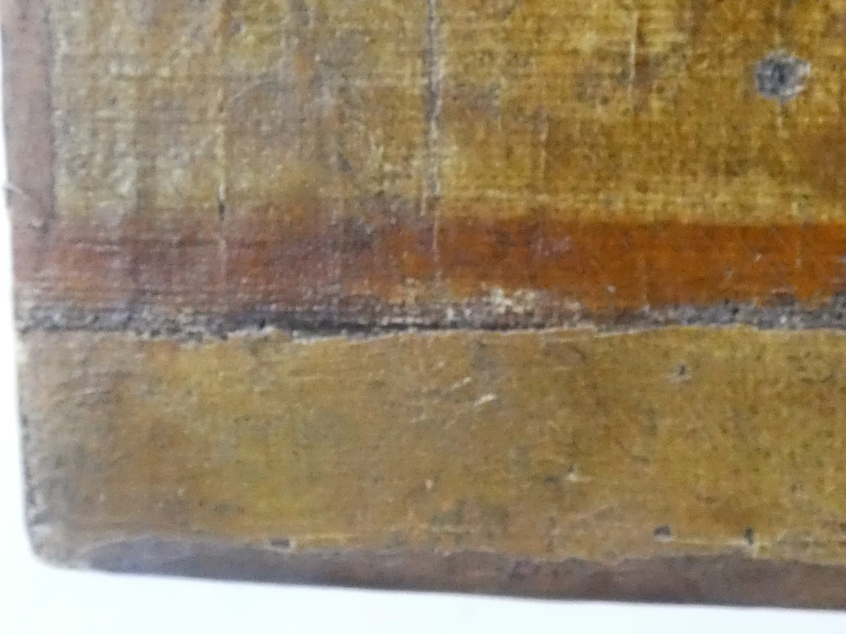 Oude decoupage vrouwelijk naakt op doek