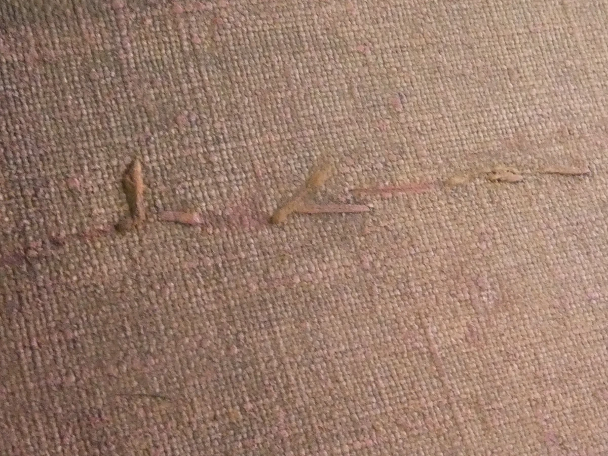 Oude decoupage vrouwelijk naakt op doek
