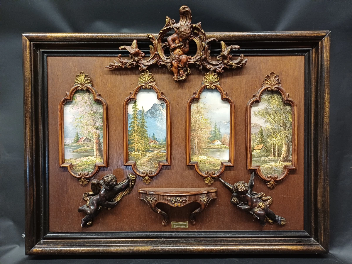 Antiek houten wandpaneel