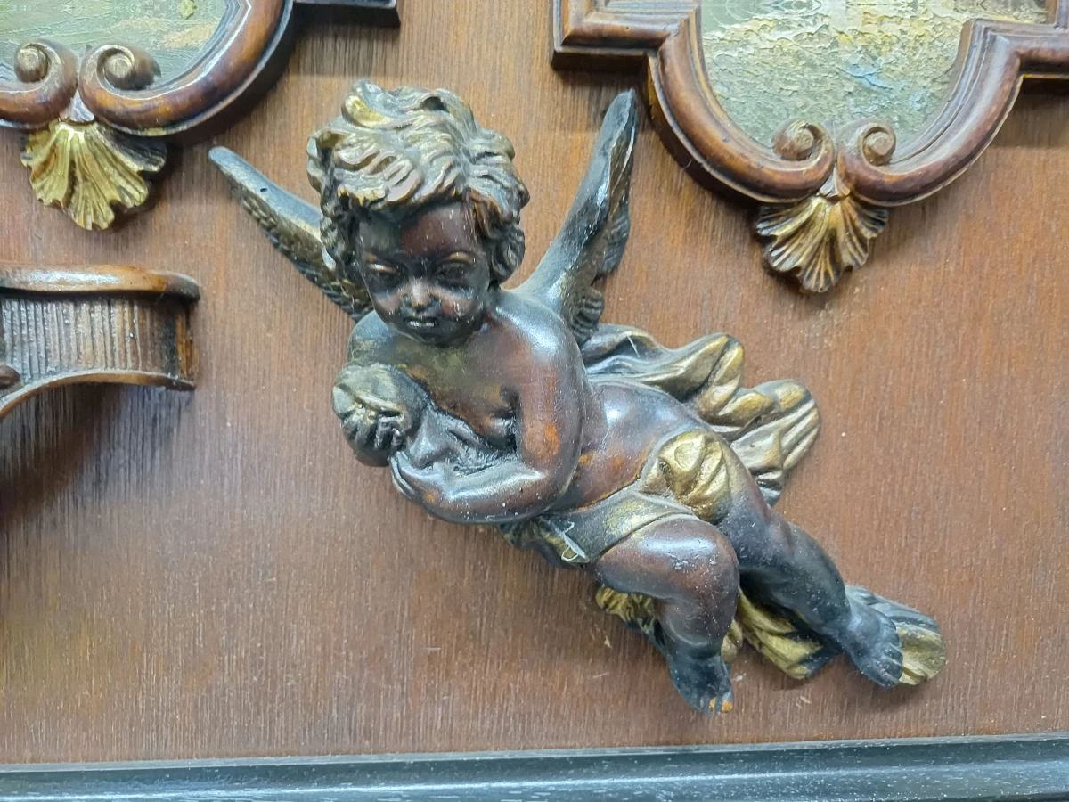 Antiek houten wandpaneel