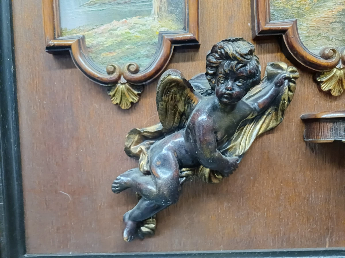 Antiek houten wandpaneel